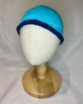 Blue Contrast Rolled Edge Beanie