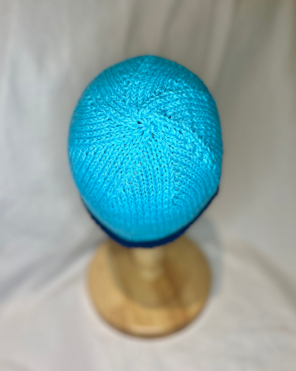 Blue Contrast Rolled Edge Beanie