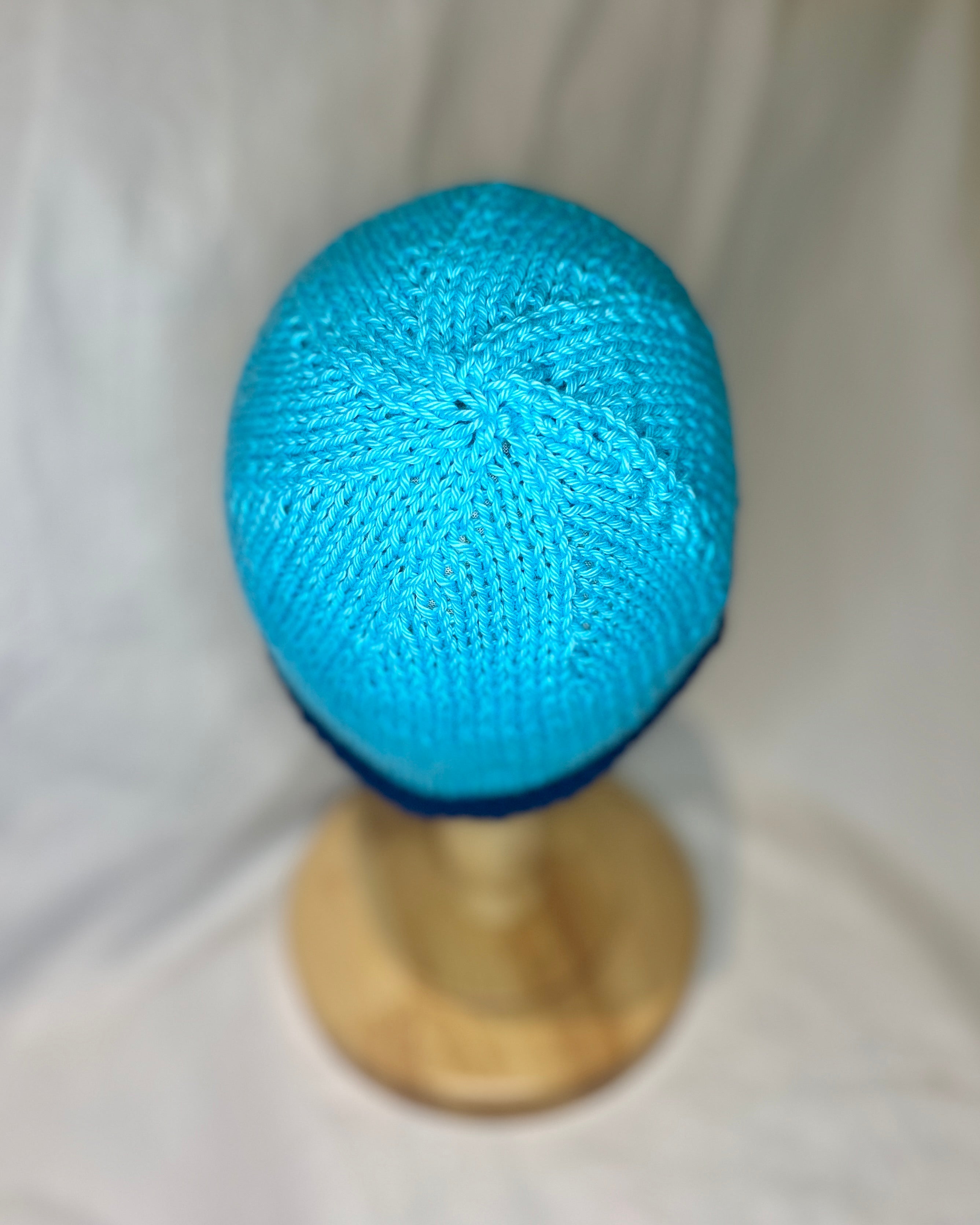 Blue Contrast Rolled Edge Beanie