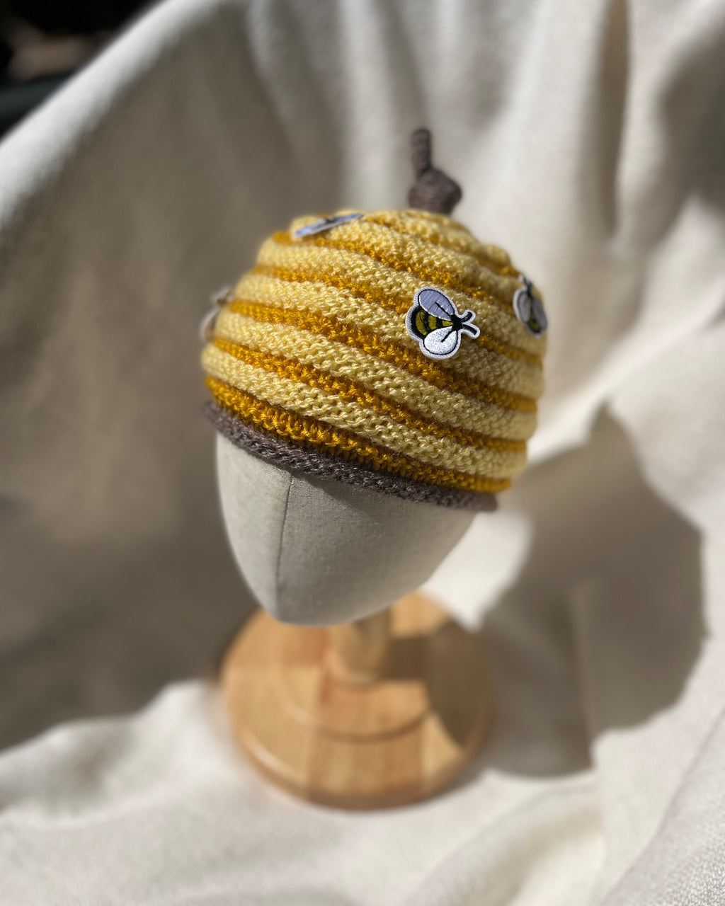 Buzzy Beehive Top Knot Beanie