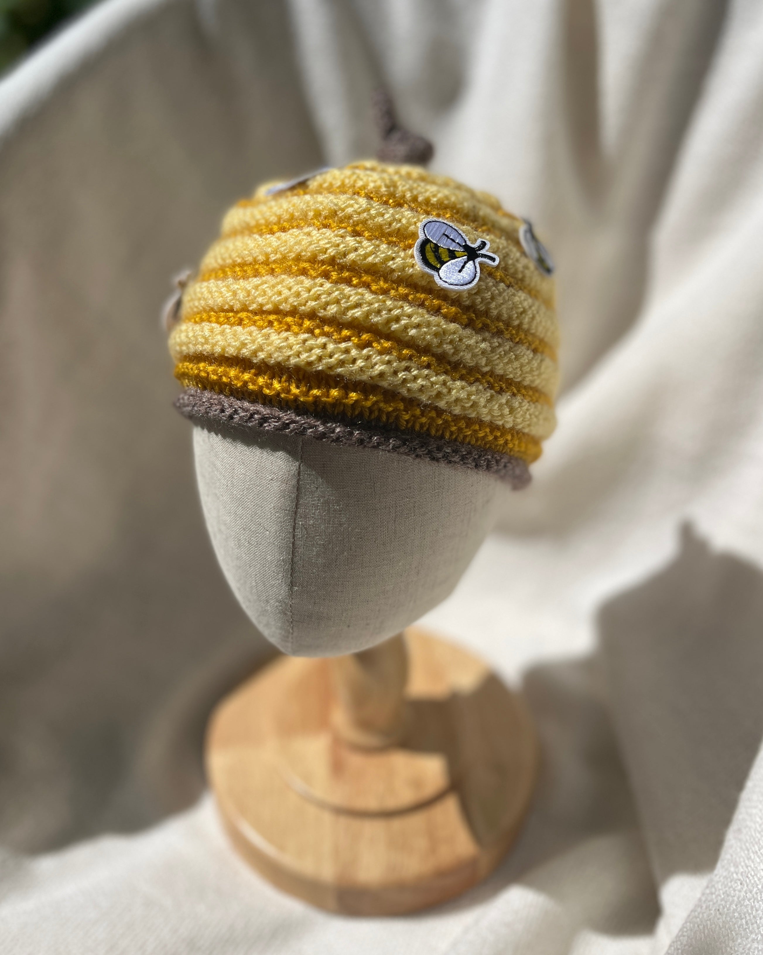 Buzzy Beehive Top Knot Beanie