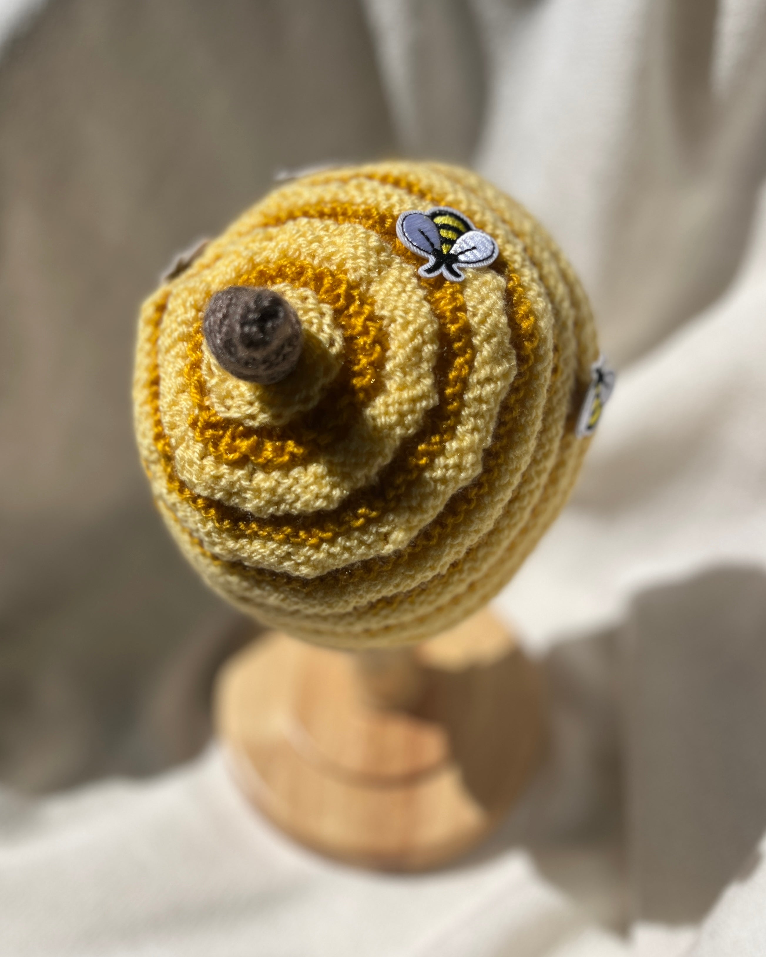 Buzzy Beehive Top Knot Beanie
